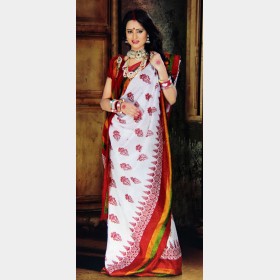Kaajal’s Dhupian printed silk Sharee
